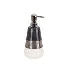 Дозатор для жидкого мыла Primanova Lucas Silver D-20460 (белый/серый/серебристый)- фото