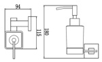 Savol Дозатор для ж/ мыла настенный S-06531H черный- фото2